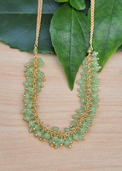 Rainbow Moonstone & Peridot Necklace NWH1323G