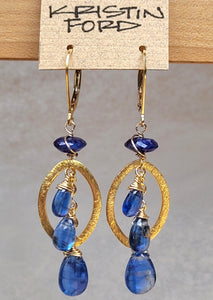 Kyanite & Sapphire Earrings EBL2823G