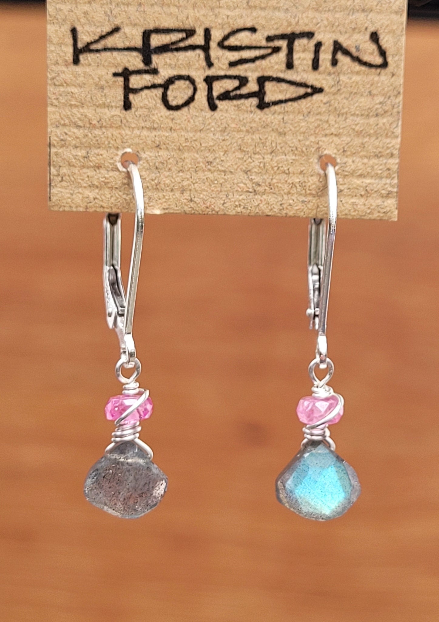 Labradorite & Pink Sapphire Earrings EBK0323