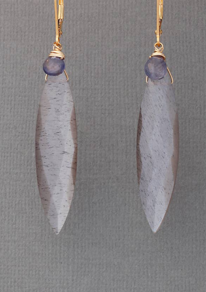 Silver Moonstone & Iolite Earrings EBK1319G