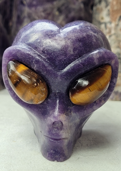 Lepidolite Alien Star Being Skull