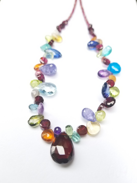 Multi Color Briolette Necklace NWH0110F
