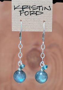 Labradorite & Blue Zircon Earrings EBK0621