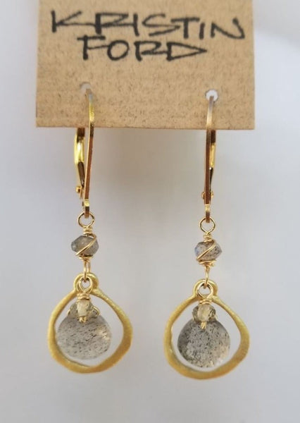 14k Gold Filled Labradorite Briolette Earrings EBK4014G
