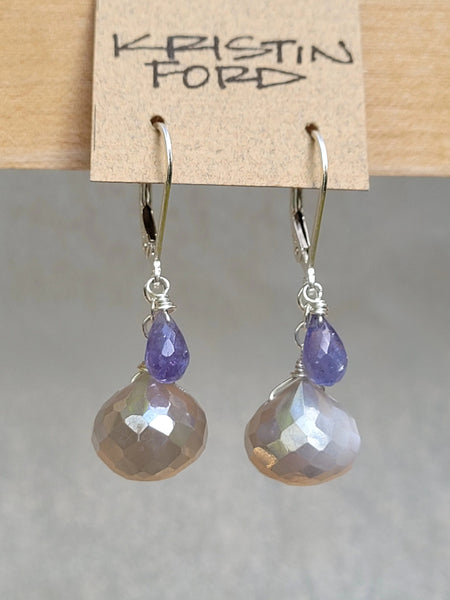 Silver Moonstone & Topaz Earrings EBK1522