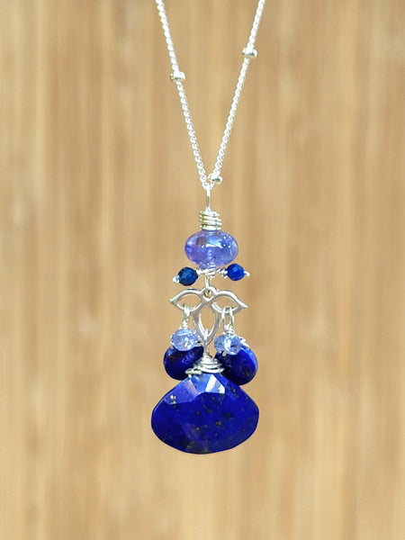Lapis Lazuli, Pyrite & Kyanite Earrings EBL5122